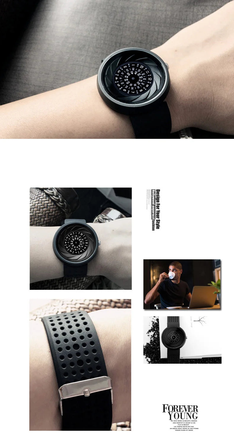 2023 men's gift Enmex creative industrial   wristwatch digital design light sports fashion quartz watches