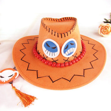 Anime One Piece Portgas.D.Ace Cosplay Hat Cowboy Hat With Bones Skull Toys Cosplay Trafalgar Law Cap Chopper .Luffy straw hat