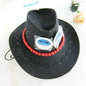 Anime One Piece Portgas.D.Ace Cosplay Hat Cowboy Hat With Bones Skull Toys Cosplay Trafalgar Law Cap Chopper .Luffy straw hat