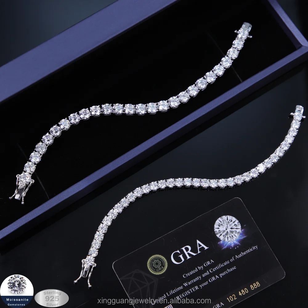 Hot-sale 6.5/5 mm Tennis Diamond Chain Necklace Bracelet S925 Silver VVS Moissanite Tennis Link Fine Jewelry for Men Women
