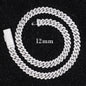 Hip Hop Jewelry 2rows 8mm 10mm 12mm 13mm 14mm 15mm VVS Moissanite Diamond Cuban Link Chain 925 Silver Moissanite Necklace