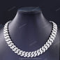 15-20mm Wide VVS Moissanite Diamond Necklace Bracelet 925 Solid Silver Gold Moissanite Cuban Link Chain with GRA Certificate