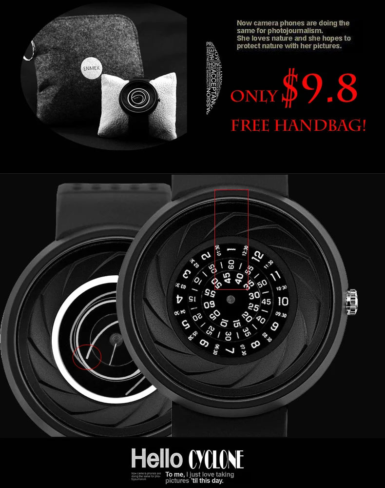2023 men's gift Enmex creative industrial   wristwatch digital design light sports fashion quartz watches