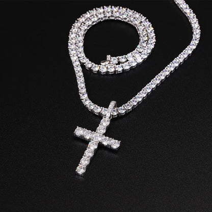 Pass Diamond Test Moissanite Jewelry Iced Out S925 Silver 2mm/3mm/4mm/5mm D VVS Diamond Moissanite Cross Pendant for Men Women