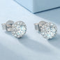 Luxury Moissanite Stud 1ct VVS 925 Sterling Silver Men Women Jewelry Flower Cluster Halo Diamond Earrings With GRA Certificate