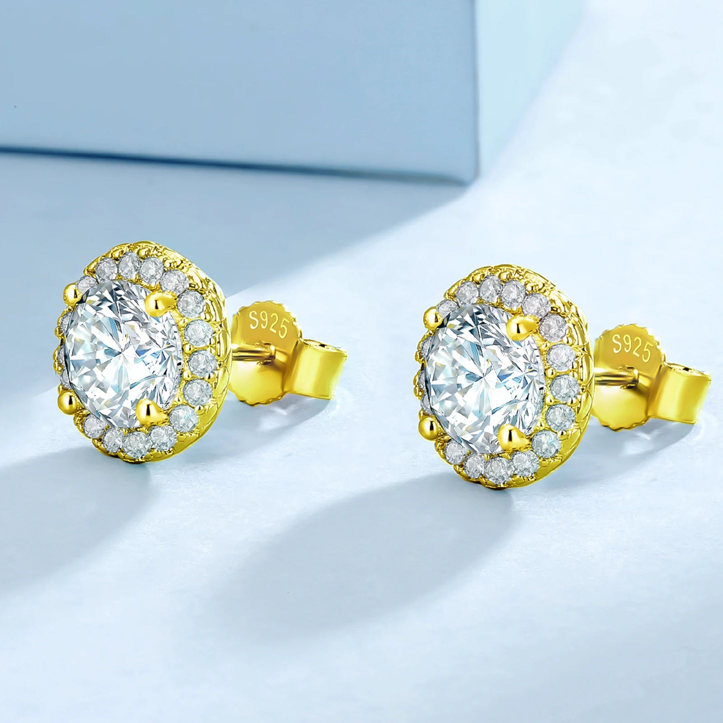 Luxury Moissanite Stud 1ct VVS 925 Sterling Silver Men Women Jewelry Flower Cluster Halo Diamond Earrings With GRA Certificate
