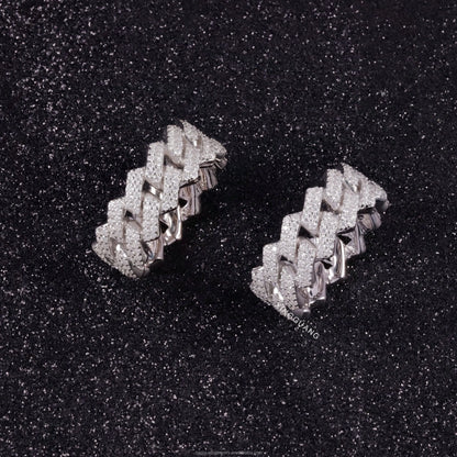 Ready to Ship S925 Sterling Silver Ring 18K Gold Plated Hip Hop Men VVS Moissanite Diamond Ring Factory Price