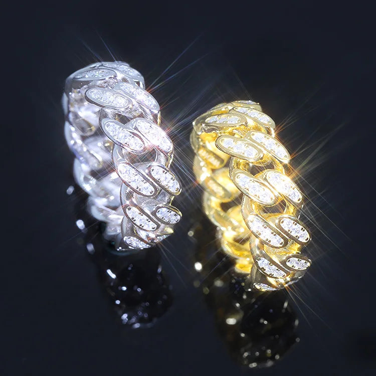 Ready to Ship Hiphop Star Ring Fine Jewelry Iced Out Gold Plated S925 Silver VVS Moissanite Diamond Cross Ring for Men Women