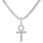Men Women Hip Hop Cross Pendant Necklace With 4mm Zircon Tennis Chain Iced Out Exquisite Bling Jewelry Fashion Trendy Creative