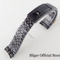 BLIGER Silver Black 20mm Width Stainless Steel Jubilee Watch Strap Bracelet Two Tone Gold/Rose Gold Glide Lock Clasp