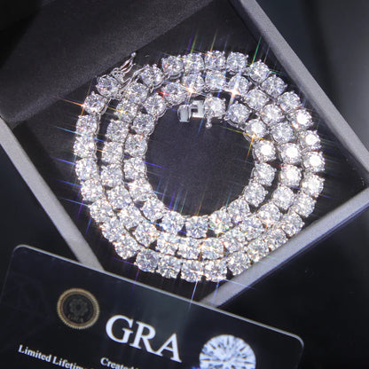Fashion Hip Hop Jewelry 2MM 3MM 4MM 5MM Width Gold Plated Bling VVS Round Moissanite Tennis Chain