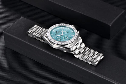 PAGANI DESIGN Men's Chronometer Quartz Watch Waterproof Luminous Red Sapphire Mirror Stainless Steel Band Fashion & Casual Wristwatch