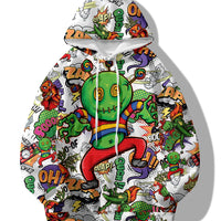 Spring and Autumn Hot selling New Cartoon Letter Graffiti 3D Digital Printing Fashion Youth Hoodie Men's and Women's Casual Top