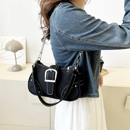 Y2k Vintage Women Underarm Bag Korean Casual Cute White Shoulder Bag Ladies Slings