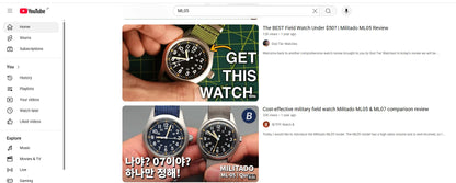 Militado ML05 38mm Military Field Watch - Sweep Quartz Movement Domed Sapphire Crystal 100M Waterproof Super Luminous Nylon Band Watch for Men