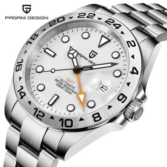 Pagani Design 2025 new 42MM fashionable men's automatic mechanical watch luxury sapphire stainless steel waterproof 10Bar lumino