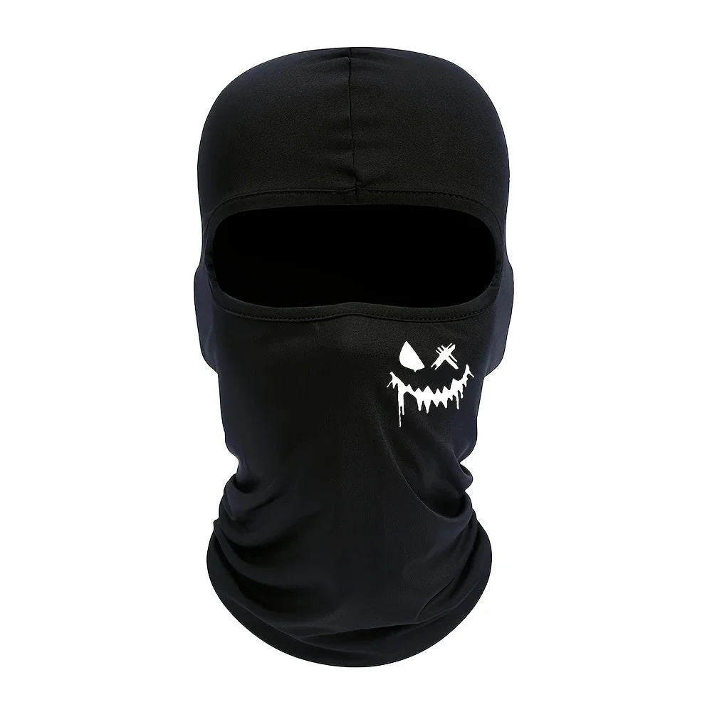3pcs/2pcs/1pc Smiling Face Print Ski Mask Balaclava Face Mask for Men Women UV Protection Windproof Scarf for Snowboard