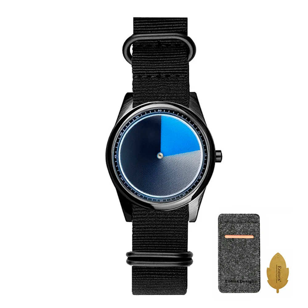 Enmex Individualization special wristwatch canvas  creative design Mysterious Gradient Blue fashion quartz clock men watch