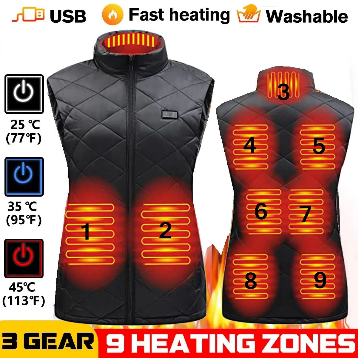 Women Heating Vest Autumn and Winter Cotton Vest