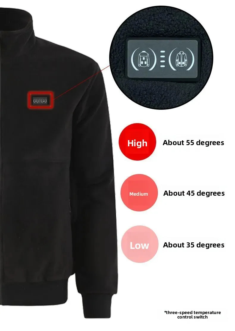 Men's Winter Smart USB Constant Temperature Graphene Fleece Warmth Coat