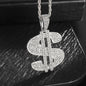 Iced Out Letter Savage Pendant Shiny Bing Cubic Zirconia Hip Hop Necklace Men\\\'s Cool Rock Rap Trend Jewelry