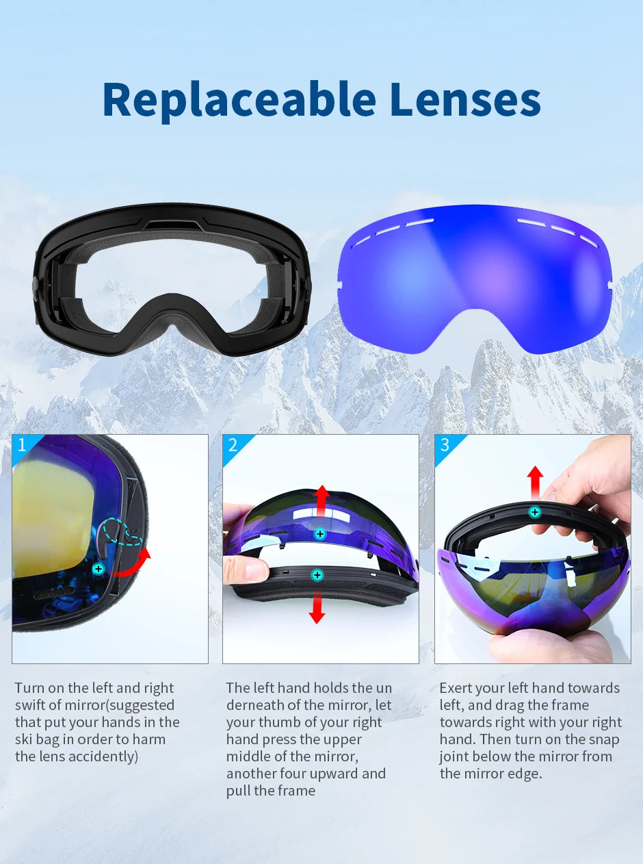 Glasses Skiing Mask Snowboard Men Women Snow Goggles