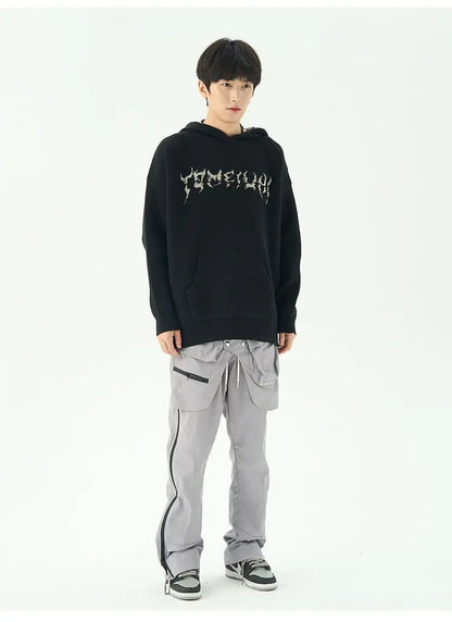 American men centipede pattern sweater vibe hooded