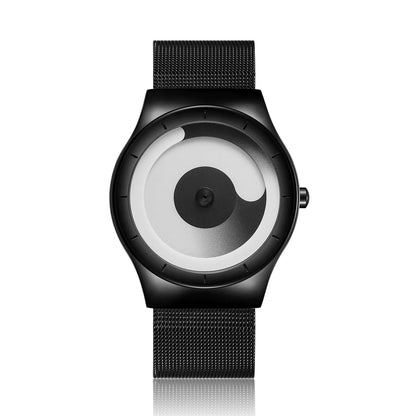 Men's Circular Quartz Wristwatch Water Resistant Stainless Steel Band No Pointer Fashion & Casual Dial Hardlex 3ATM