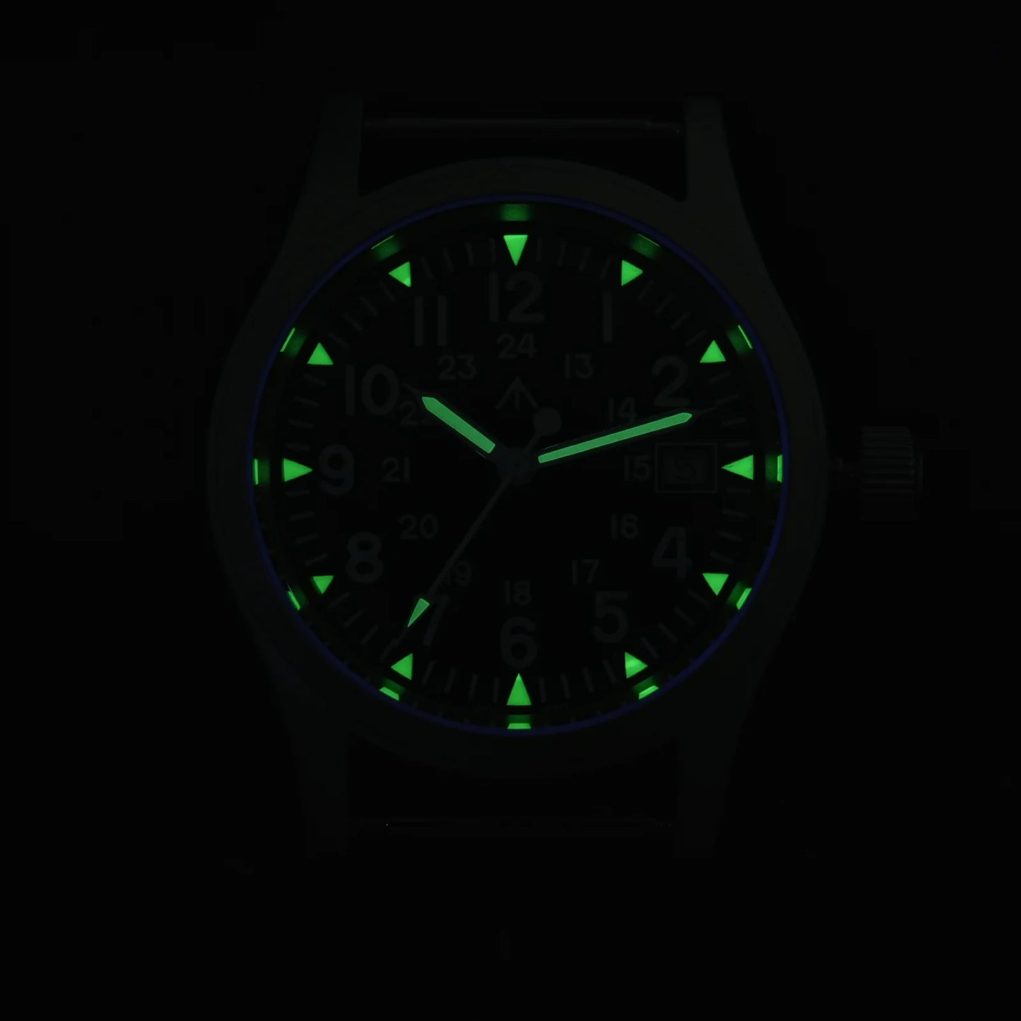 Militado ML05 38mm Military Field Watch - Sweep Quartz Movement Domed Sapphire Crystal 100M Waterproof Super Luminous Nylon Band Watch for Men