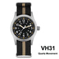 Militado ML05 38mm Military Field Watch - Sweep Quartz Movement Domed Sapphire Crystal 100M Waterproof Super Luminous Nylon Band Watch for Men