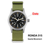 Militado ML05 38mm Military Field Watch - Sweep Quartz Movement Domed Sapphire Crystal 100M Waterproof Super Luminous Nylon Band Watch for Men