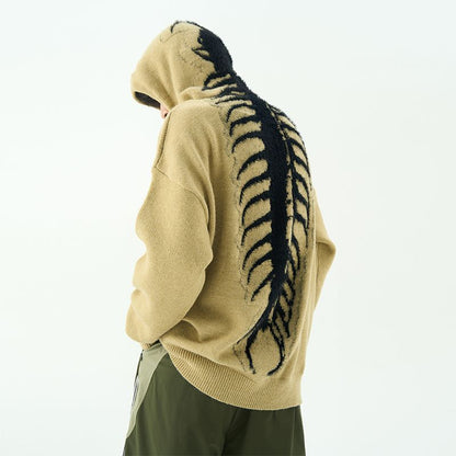 American men centipede pattern sweater vibe hooded