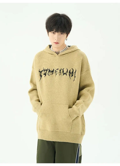 American men centipede pattern sweater vibe hooded