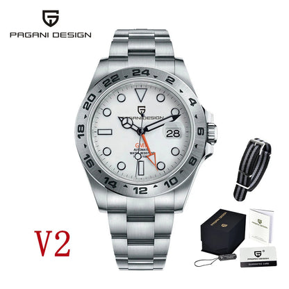 Pagani Design 2025 new 42MM fashionable men's automatic mechanical watch luxury sapphire stainless steel waterproof 10Bar lumino