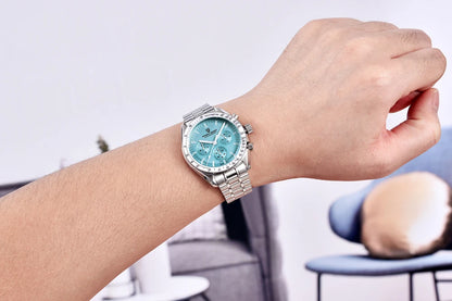 PAGANI DESIGN Men's Chronometer Quartz Watch Waterproof Luminous Red Sapphire Mirror Stainless Steel Band Fashion & Casual Wristwatch