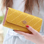 Black Long Wallets for Women PU Leather Diamond Pattern