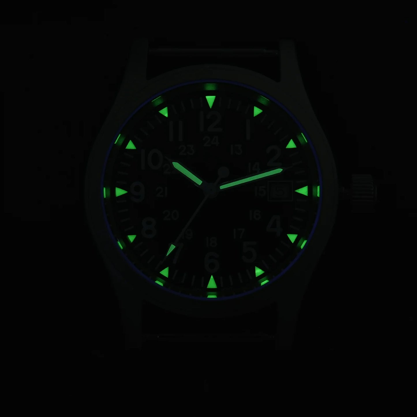 Militado ML05 38mm Military Field Watch - Sweep Quartz Movement Domed Sapphire Crystal 100M Waterproof Super Luminous Nylon Band Watch for Men