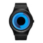 SINOBI Black Sports Quartz Watch Unisex Stainless Steel Band Water-Resistant Shockproof Fashion Casual Wristwatch