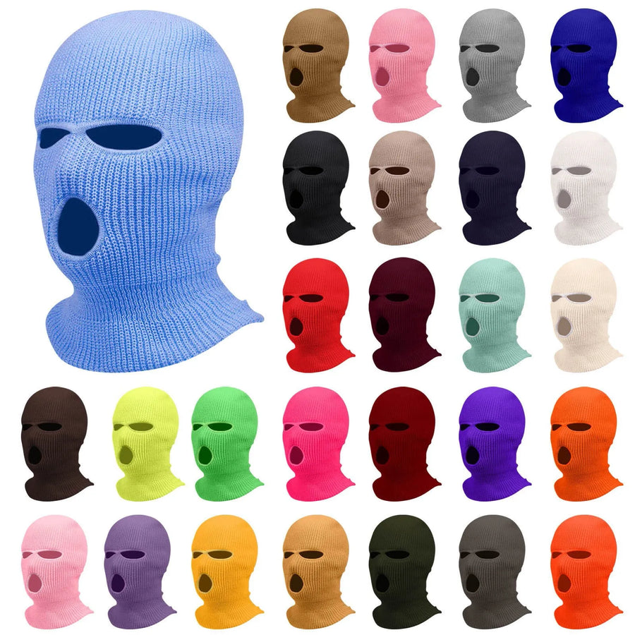 Motorcycle Windproof Full Face Knit Hats Custom SkiMask Men Warm Wool