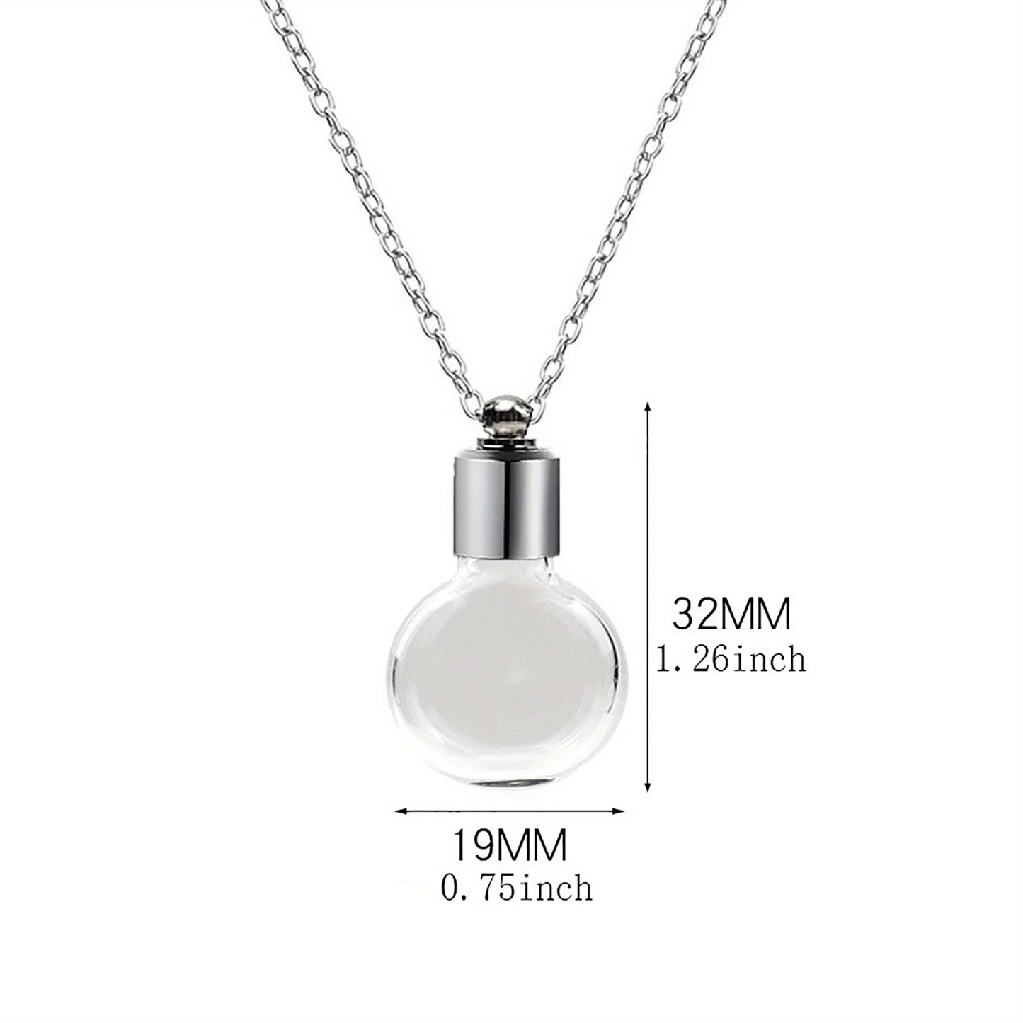 Glass Perfume Vial Pendant Wishing Bottle Clear Charm Glass Bottle Necklace Jewelry Gifts Glass Bottle Necklace TransparentGlass