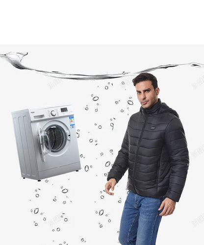 Heated Jacket Thick Warm Heated Jacket 4 Control Zone 27 Men Women Winter Outdoor Ski Hiking Coat (Not Included The Power Bank)