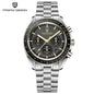 PAGANI DESIGN Men's Chronometer Quartz Watch Waterproof Luminous Red Sapphire Mirror Stainless Steel Band Fashion & Casual Wristwatch