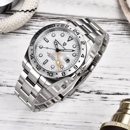 Pagani Design 2025 new 42MM fashionable men's automatic mechanical watch luxury sapphire stainless steel waterproof 10Bar lumino