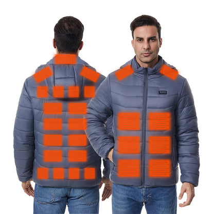 Heated Jacket Thick Warm Heated Jacket 4 Control Zone 27 Men Women Winter Outdoor Ski Hiking Coat (Not Included The Power Bank)