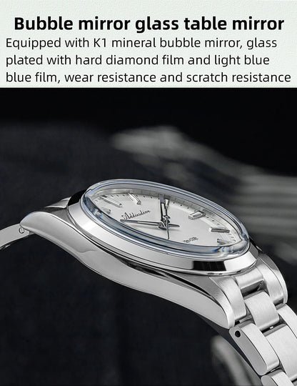 ADDIESDIVE Men's Dress Watch 36mm 10Bar Waterproof Stainless Steel BGW9 Super Luminous Quartz Movement with Bubble Mirror Glass