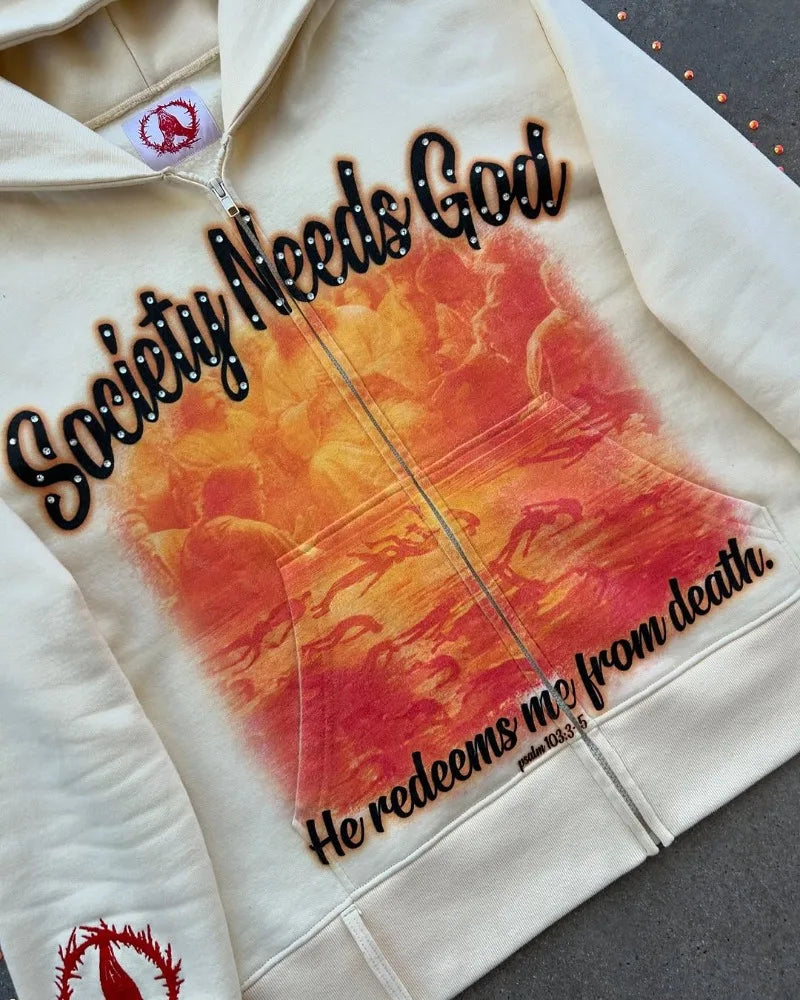 Hoodie Men High Street Retro Casual Harajuku Hip Hop Oversized Sweatshirt Women