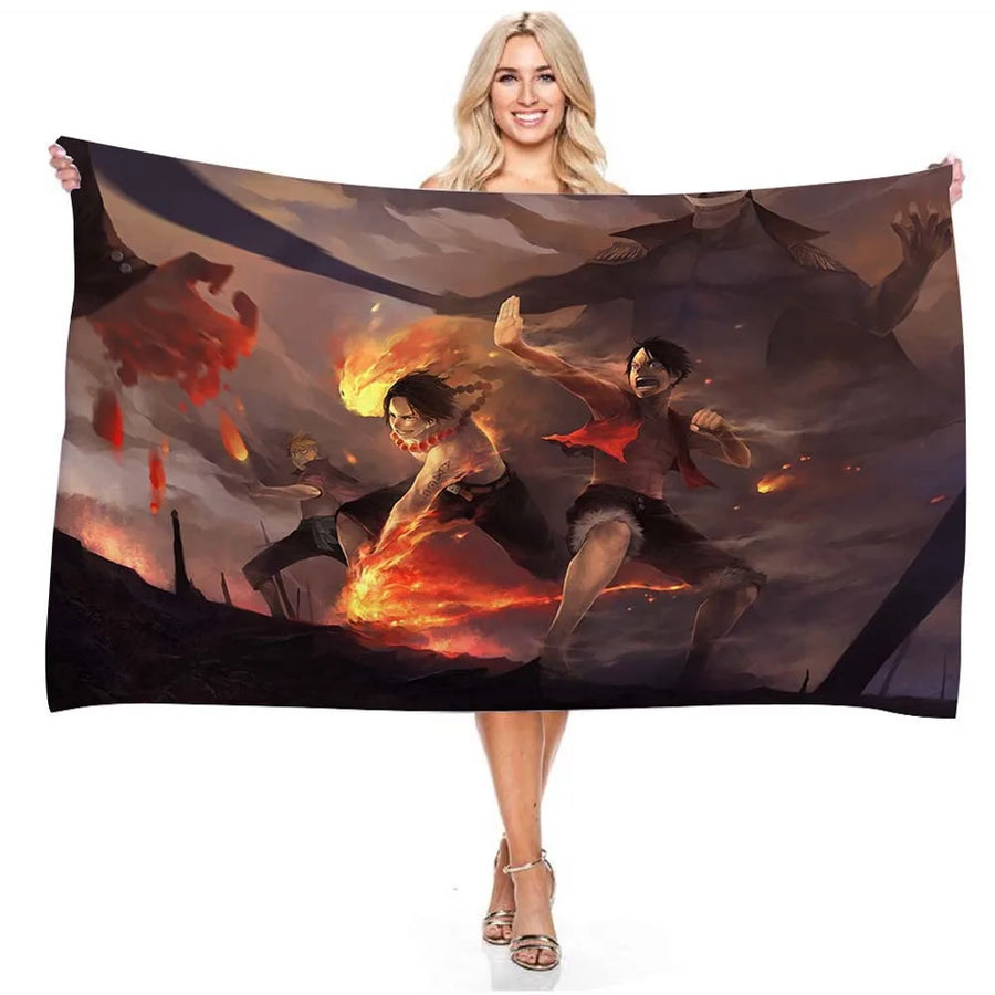 Anime One Piece 75*150cm Polyester Pirate Monkey D.Luffy Skull Flag One Piece Straw Hat Pirates Trumpet Banner Flag Gifts ﻿