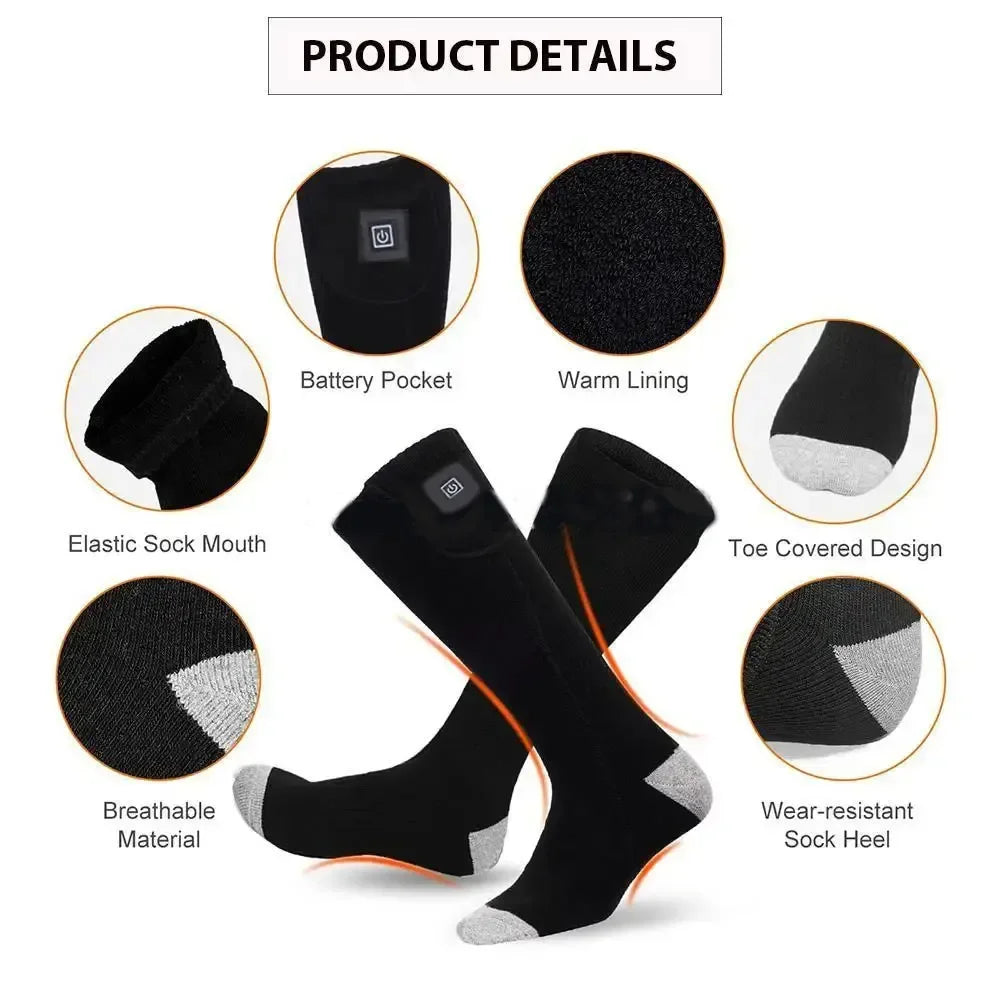 Heating Socks with Battery Box Rechargeable Anti-Cold Men