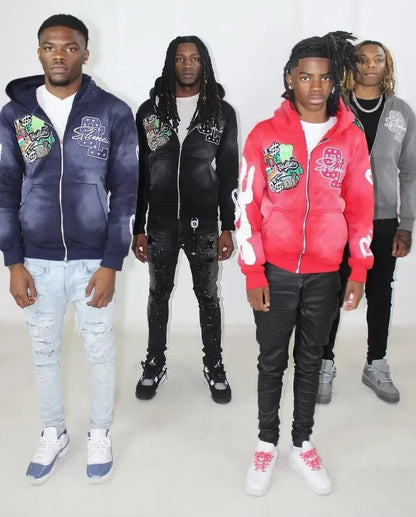Harajuku Trend Brand Casual Loose Oversized Zipper Hoodie Men