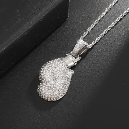Iced Out Letter Savage Pendant Shiny Bing Cubic Zirconia Hip Hop Necklace Men\\\'s Cool Rock Rap Trend Jewelry